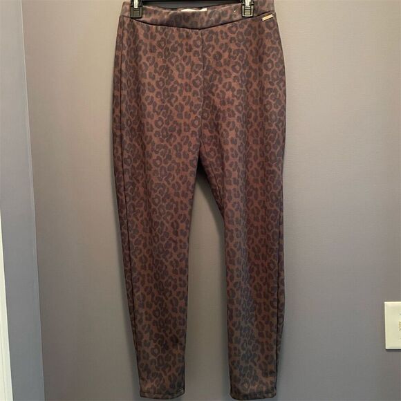 Ellen Tracy Women's Leopard Print Leggings Size M Brown - Picture 1 of 7